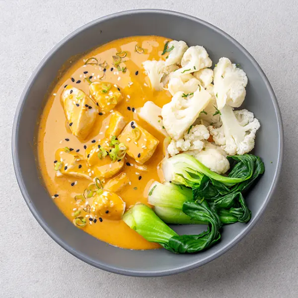 Malaysian Chicken Curry with Basil Cauliflower & Pak Choi